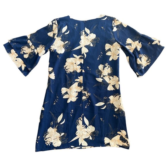 BELONGSCI Women's 2023 Summer Dress Sweet & Cute V-Neck Bell Sleeve Sz L - Picture 3 of 7